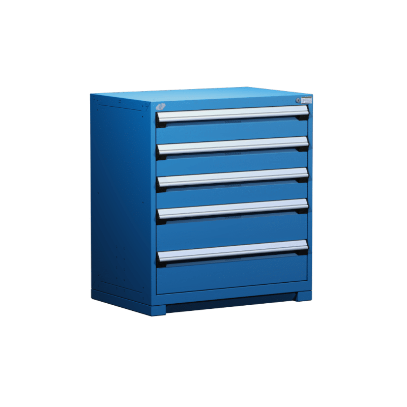36"W X 24"D X 40"H Heavy-Duty Stationary Cabinet, 5 Drawers (With Compartments)