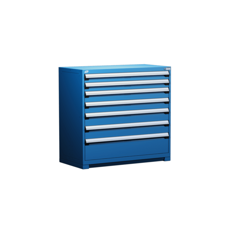 48"W X 27"D X 46"H Heavy-Duty Stationary Cabinet, 7 Drawers (With Compartments)