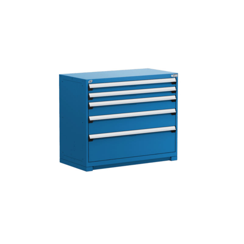 48"W X 24"D X 40"H Heavy-Duty Stationary Cabinet, 5 Drawers (With Compartments)