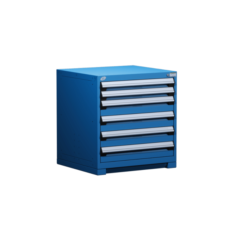 30"W X 21"D X 32"H Heavy-Duty Stationary Cabinet, 6 Drawers (With Compartments)