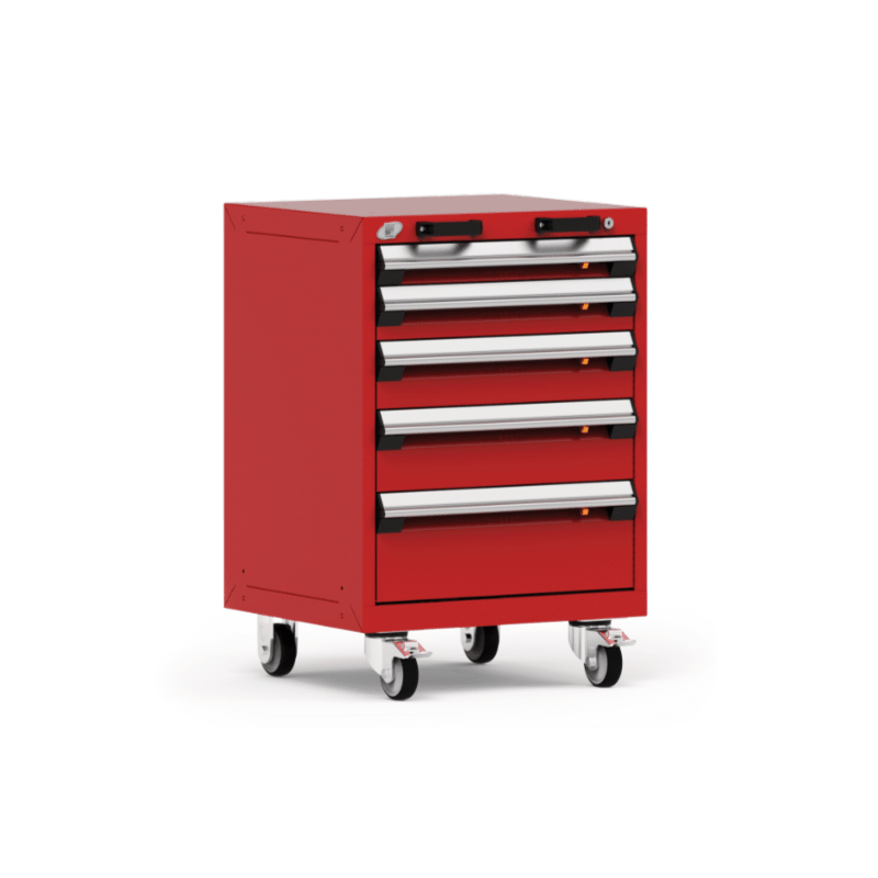 Heavy Duty Mobile Cabinet 24"W X 21"D X 35 1/8"H, 5 Drawers