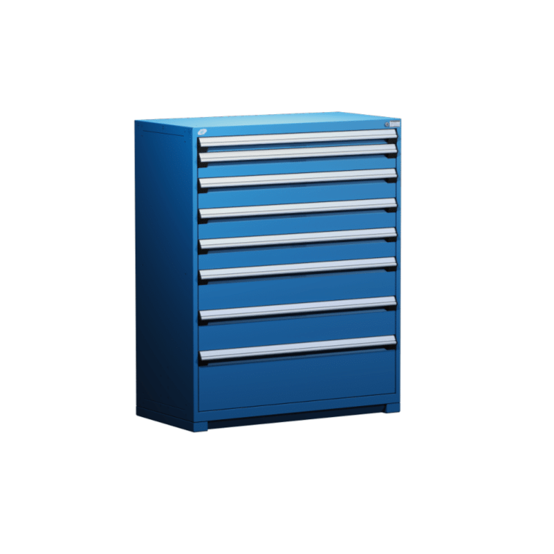 48"W X 27"D X 60"H Heavy-Duty Stationary Cabinet, 8 Drawers (With Compartments)