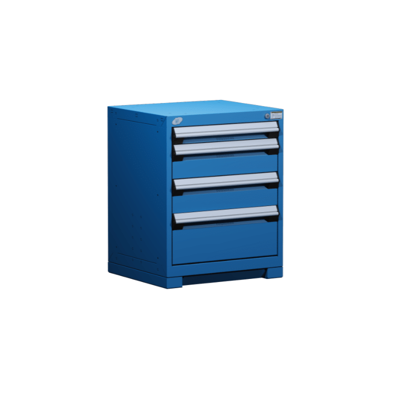 24"W X 21"D X 30"H Heavy-Duty Stationary Cabinet, 4 Drawers (With Compartments)