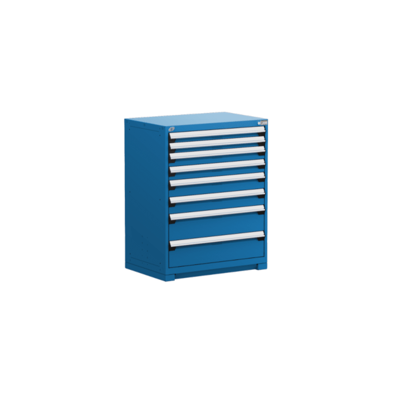 36"W X 24"D X 46"H Heavy-Duty Stationary Cabinet, 8 Drawers (With Compartments)