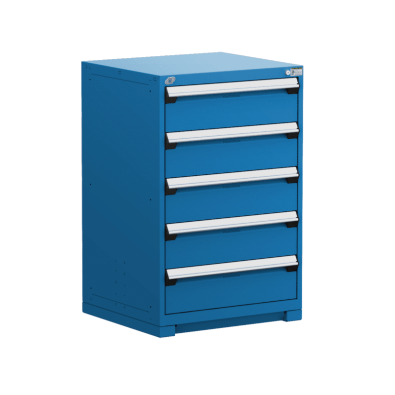 30"W X 27"D X 46"H Heavy-Duty Stationary Cabinet, 5 Drawers (With Compartments)