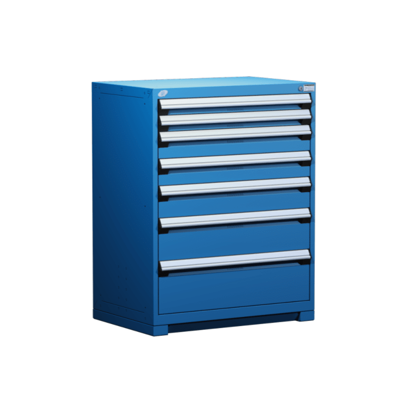 36"W X 18"D X 46"H Heavy-Duty Stationary Cabinet, 7 Drawers (With Compartments)