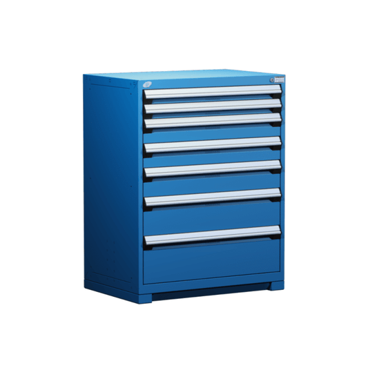 36"W X 18"D X 46"H Heavy-Duty Stationary Cabinet, 7 Drawers (With Compartments)