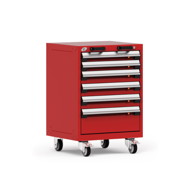 6 Drawer Mobile Cabinet 24"W X 27"D X 35 1/8"H Heavy-Duty
