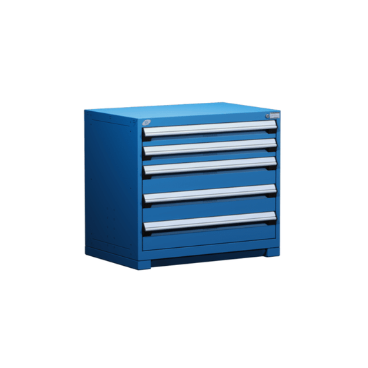 36"W X 24"D X 32"H Heavy-Duty Stationary Cabinet, 5 Drawers (With Compartments)
