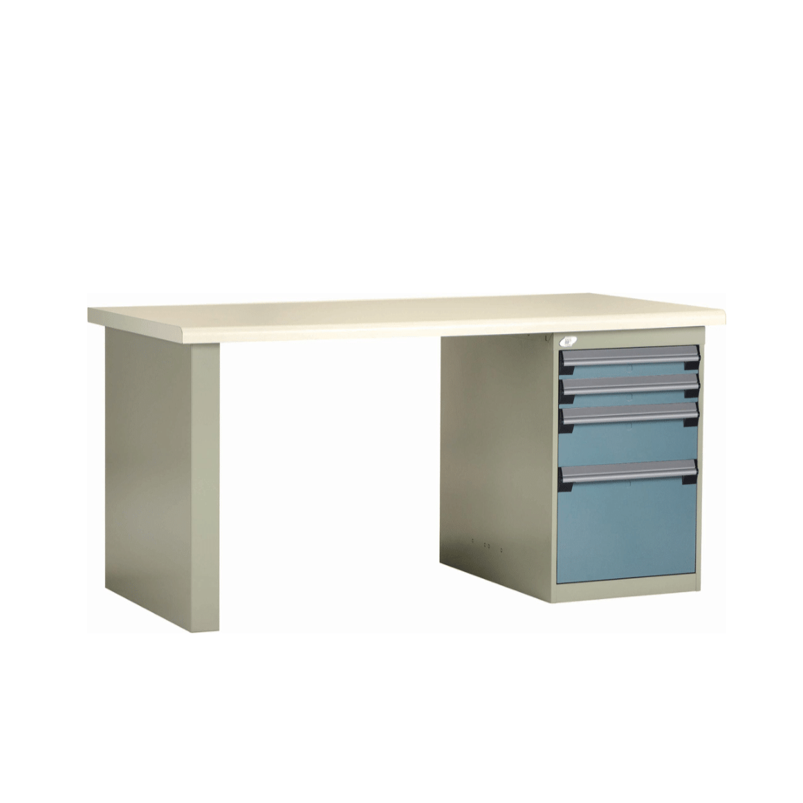 Workbench with L Cabinet (72"W X 36"D X 30"H) - Painted Steel