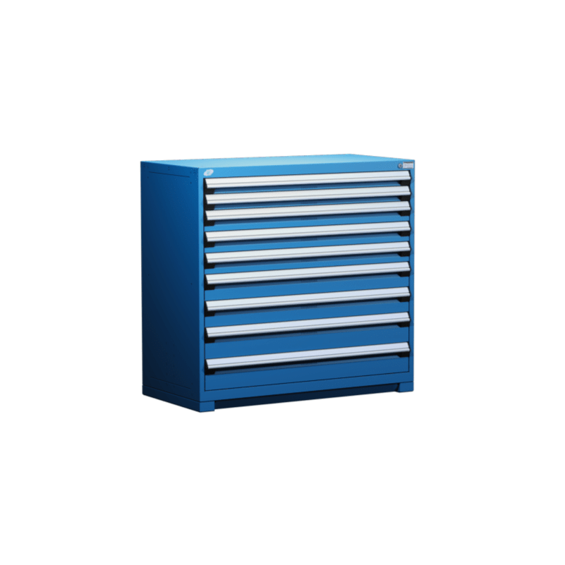 48"W X 24"D X 46"H Heavy-Duty Stationary Cabinet, 9 Drawers (With Compartments)
