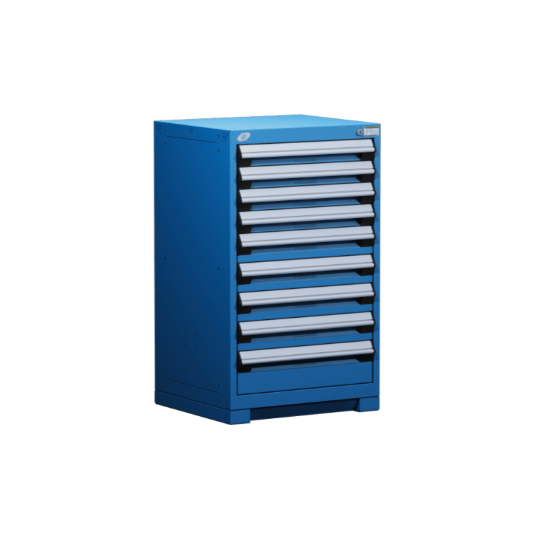 24"W X 27"D X 40"H Heavy-Duty Stationary Cabinet, 9 Drawers (With Compartments)