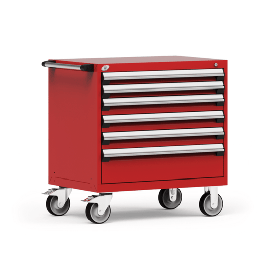 Mobile Cabinet with Wood Top, 6 Drawers