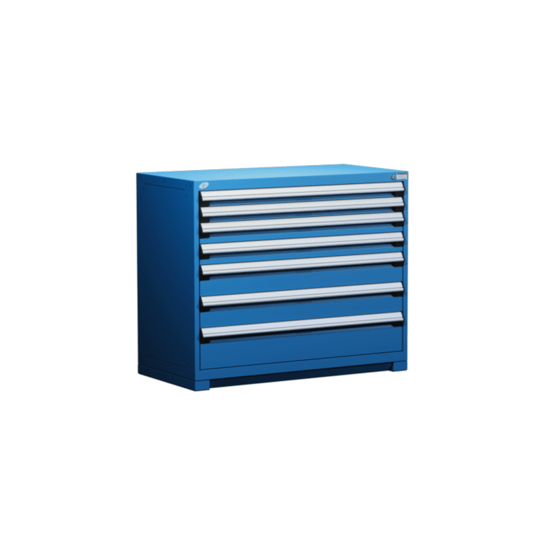 48"W X 24"D X 40"H Heavy-Duty Stationary Cabinet, 7 Drawers (With Compartments)
